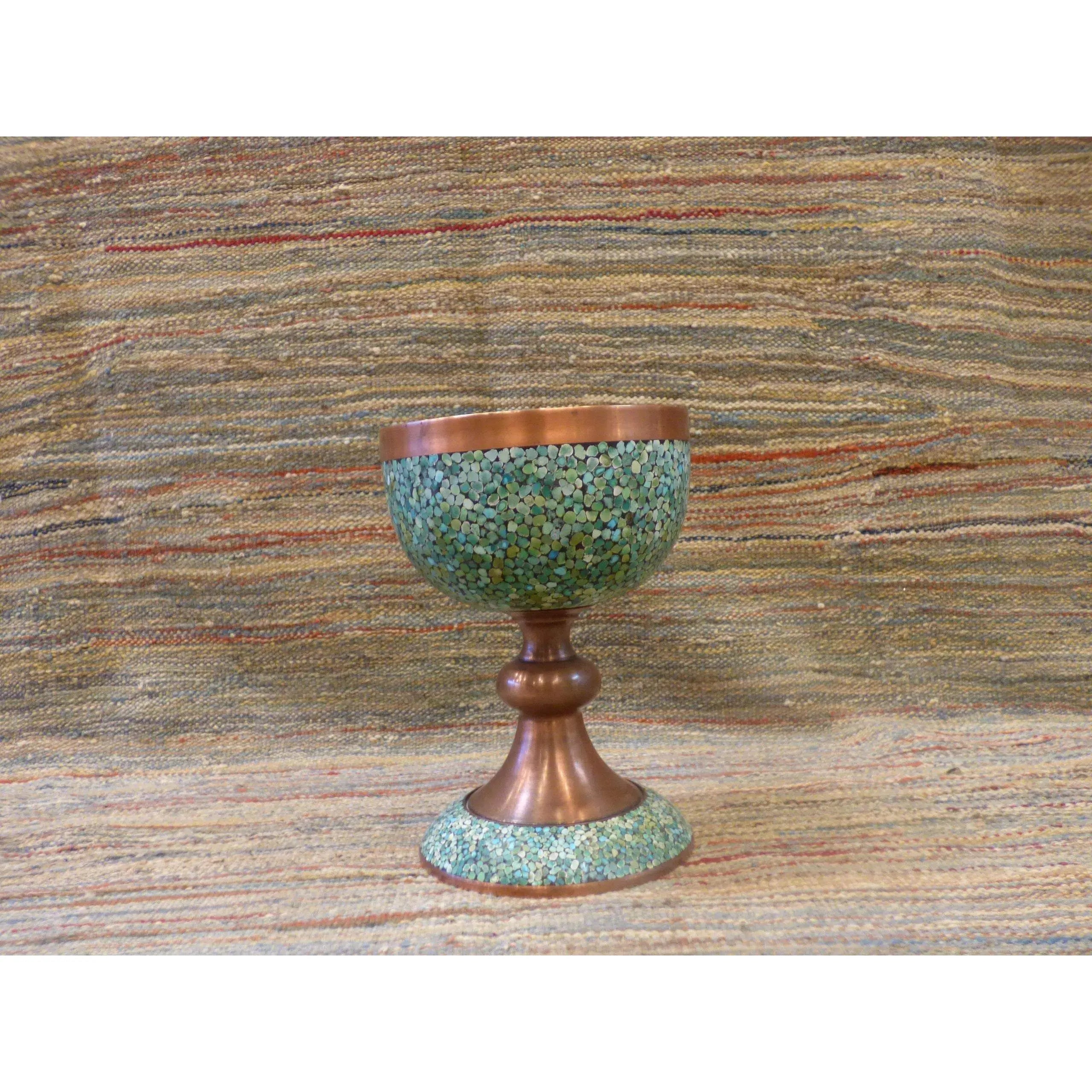 Authentic Art Antique Persian Engraved Brass Vase Ghalamzani 8" X 11" Abcca0103